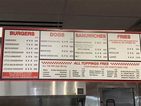 five guys meal|Five Guys Menu Prices (2024)